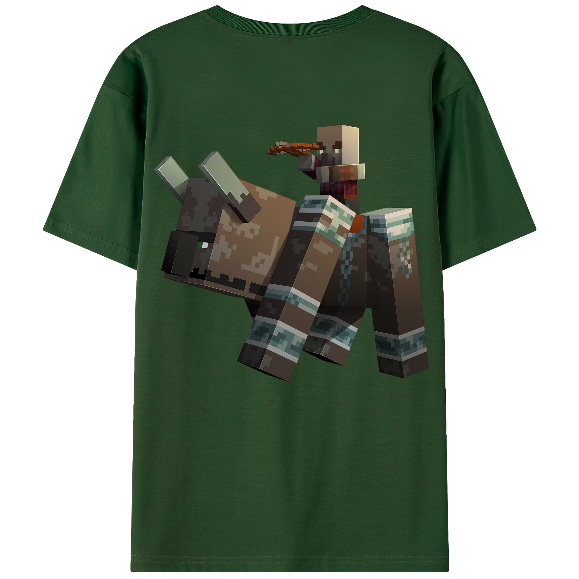 （画像用） マインクラフト ブロックの世界 Minecraft MC Block world 綿100％半袖Tシャツ（背面プリント）
